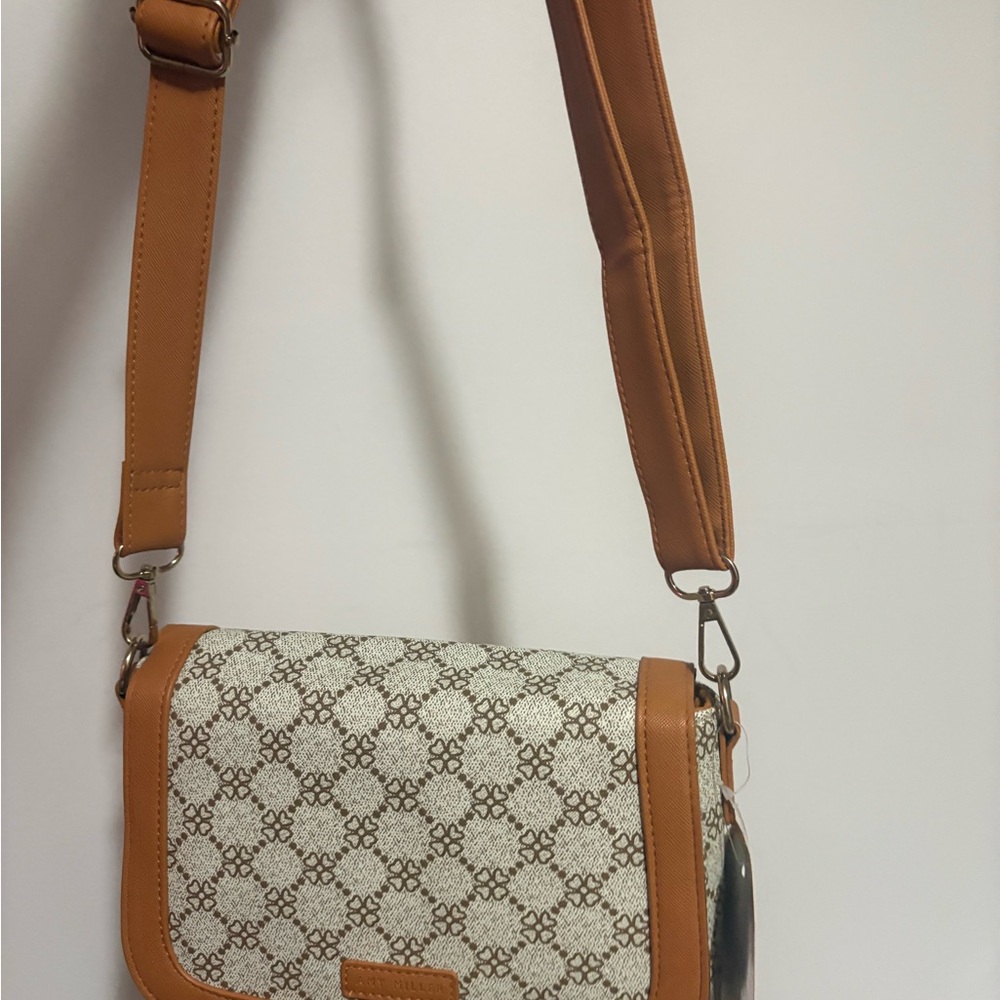 Chic Tan and Cream Crossbody Bag